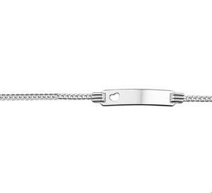 TFT Graveerarmband Zilver Hart Gourmet Plaat 4,8 mm 15 cm