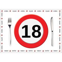 Papieren placemats 18 jaar 10 stuks - thumbnail