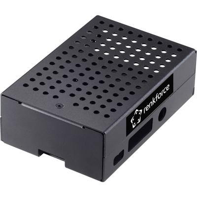 Renkforce RBP-ALC100 SBC-behuizing Geschikt voor serie: Raspberry Pi® Incl. actieve koeler Zwart