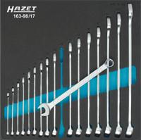 HAZET Ring-steeksleutelset 163-98/17 · Buitentwaalfkant tractieprofiel · 17-delig · 6 - 24