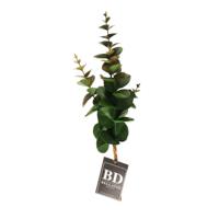 Kunstbloem/kunsttak Eucalyptus Bella - 38 cm - groen - kunst zijdebloemen