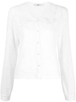 b+ab cardigan en maille ajourée à boutonnière - Blanc