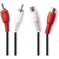 Stereo-Audiokabel | 2x RCA Male - 2x RCA Female | 2,0 m | Zwart [CAGB24205BK20]