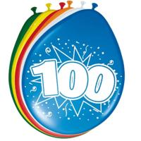Verjaardag feest ballonnen - leeftijd 100 jaar - 24x stuks - feestversiering Verjaardag feest ballonnen - leeftijd 100 jaar - 24x stuks - feestversiering