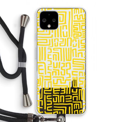Majorelle Blue Print: Pixel 4 Transparant Hoesje met koord