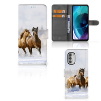 Motorola Moto G51 5G Telefoonhoesje met Pasjes Paarden