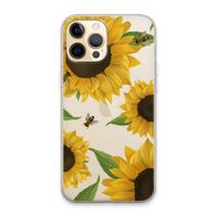 Sunflower and bees: iPhone 13 Pro Max Transparant Hoesje