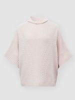 Lamswollen poncho met structuurdetails Lamswollen poncho met structuurdetails
