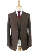 Maatpak Voor Heren | 3-delig Pak | Bruin | Kamgaren Wol | Lichtgewicht & Ademend | Peaky Blinders