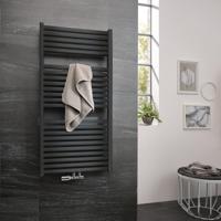 Handdoekradiator HSK Line Two | 60x177 cm | Warmwaterwerking | Grafiet-zwart