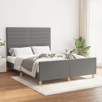 Bedframe zonder matras stof donkergrijs 140x200 cm