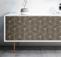 Meubel sticker gouden geometrisch patroon - thumbnail