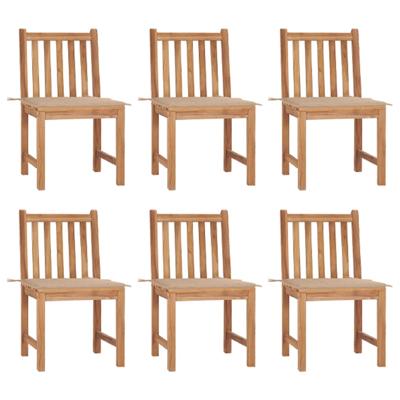 Tuinstoelen 6 st met kussens massief teakhout