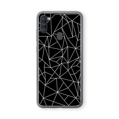 Geometrische lijnen wit: Samsung Galaxy A11 Transparant Hoesje