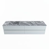 MONDIAZ VICA-DLUX 200cm badmeubel onderkast Clay 4 lades. Inbouw wastafel CLOUD links 1 kraangat, kleur Lava.