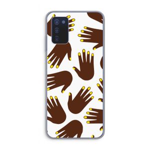 Hands dark: Samsung Galaxy A03s Transparant Hoesje