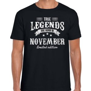 Legends are born in November cadeau t-shirt zwart voor heren - Verjaardag shirts