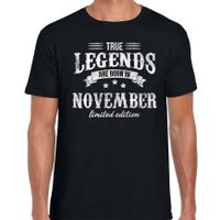 Legends are born in November cadeau t-shirt zwart voor heren - Verjaardag shirts