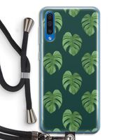 Monstera leaves: Samsung Galaxy A50 Transparant Hoesje met koord Monstera leaves: Samsung Galaxy A50 Transparant Hoesje met koord