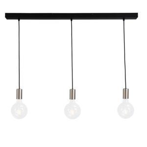 Masterlight Nikkelen pendel hanglamp Concepto 3-lichts zwart met metaalgrijs 2237-37-100-3