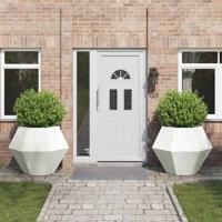 Plantenbak 2 pcs Wit 100 x 100 x 80 cm Staal