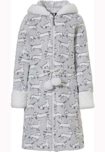 Rebelle rits kinderbadjas hondjes- fleece