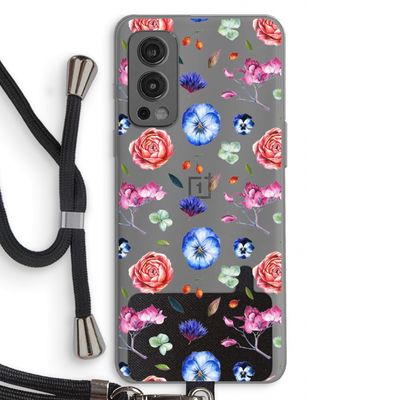 Bloemetjes: OnePlus Nord 2 5G Transparant Hoesje met koord