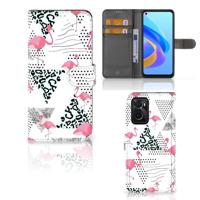 OPPO A76 | A96 | Telefoonhoesje | Met pasjeshouder | Flamingo Triangle