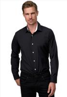 ItalianStyle - Herenoverhemd - Katoen - Slimfitmodel - Zwart - Wit