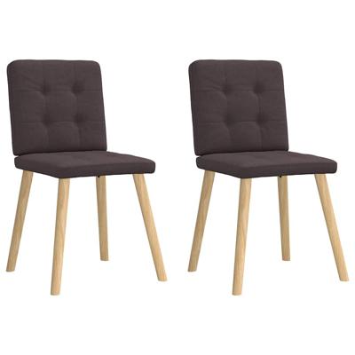 Eetkamerstoelen 2 st stof donkerbruin