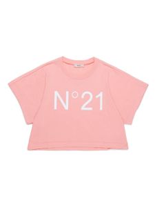 Nº21 Kids t-shirt crop à logo imprimé - Rose