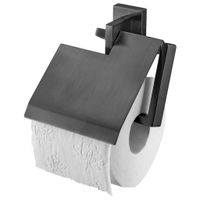 Haceka Edge Toiletrolhouder met Klep Grafiet - Haceka Edge toiletpapierhouder met klep in grafietkleur.