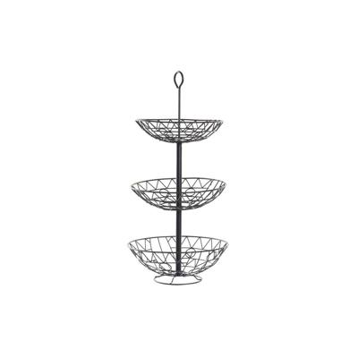 Fruitschaal DKD Home Decor Zwart Metaal Geometrisch 28 x 28 x 58 cm