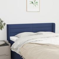 Hoofdbord met randen 147x16x78/88 cm stof blauw