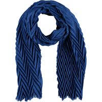 Sarlini Langwerpige Woven Plisse Sjaal Kobalt Blauw - thumbnail