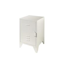 2e Halve Prijs Leen Bakker - Vipack Nachtkastje Bronxx - Metaal - Wit - 40x40x60.5 Cm