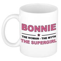 Bonnie cadeau mok - Woman Myth Supergirl - naam koffiemok - 300 ml - collega - moederdag