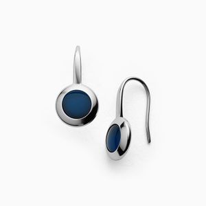 Skagen SKJ1195040 oorbel Glas, Roestvrijstaal Blauw, Zilver Vrouw