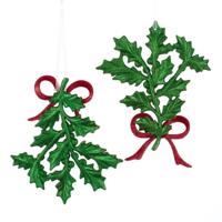 Ornament plastic groen blad l12cm - Kurt s adler