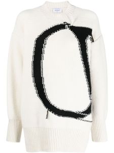 Off-White pull Ow Maxi à logo intarsia - Blanc