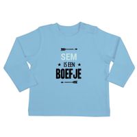 Baby shirt bedrukken - Lange mouw - Babyblauw - 50/56 - thumbnail