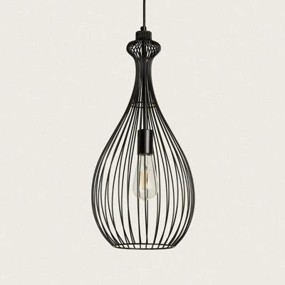 Zwarte kooi hanglamp met E27 fitting &apos;Avare&apos;