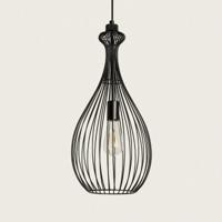 Zwarte kooi hanglamp met E27 fitting &apos;Avare&apos;