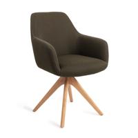 Jesper Home Eetkamerstoel 'Hiroo' Revolve Oak Natural, kleur Jungle Jewel