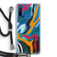 Colored Zebra: Huawei P20 Lite (2019) Transparant Hoesje met koord