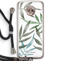 Tropical watercolor leaves: Motorola Moto G6 Transparant Hoesje met koord