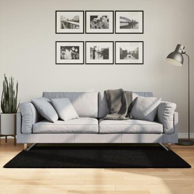 VidaXL Vloerkleed huarte laagpolig zacht wasbaar 80x150 cm zwart