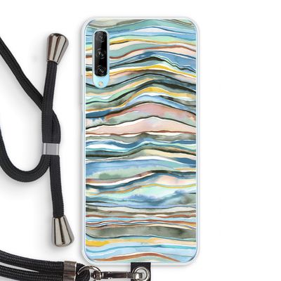 Watercolor Agate: Huawei P Smart Pro Transparant Hoesje met koord