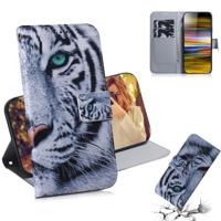 Tijger patroon gekleurde tekening horizontale Flip lederen draagtas voor Sony Xperia 10 plus met houder & kaartsleuven & portemonnee