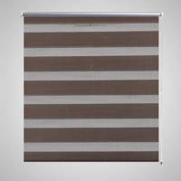 VidaXL Zebra rolgordijn 60,9 x 120 cm stofbreedte 56,7 cm koffiebruin